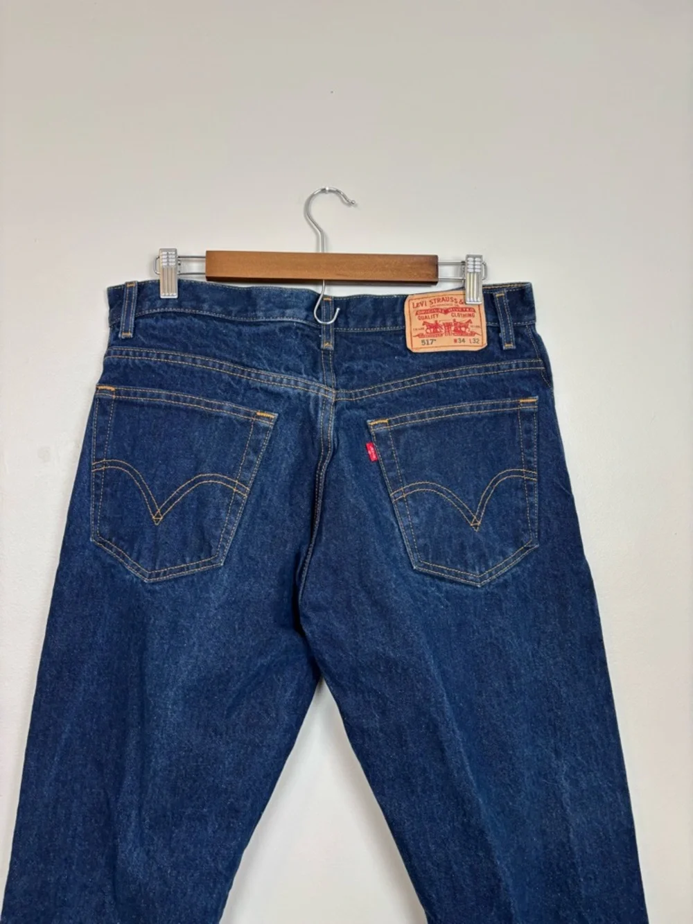 Vtg Levi's Jeans Mens 34X32 517 Bootcut Dark Wash Rigid Denim 05 Made in Mexico
